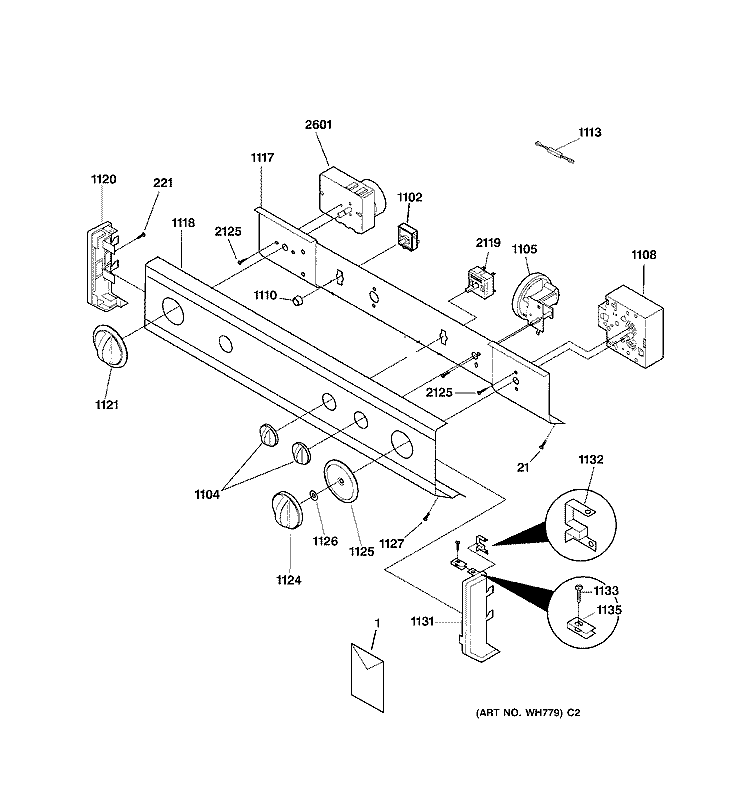 CONTROL PANEL Diagram and Parts List for WSM2780WAWWW  General Electric Washer Dryer Combo