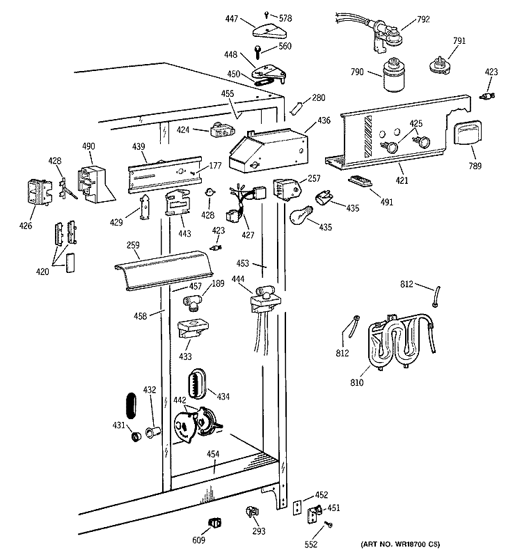 FREEZER SECTION Diagram and Parts List for TFX26QPDACC  General Electric Refrigerator