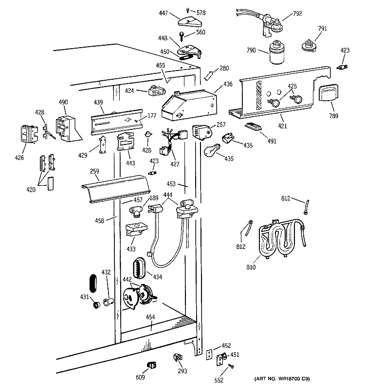 FRESH FOOD SECTION Diagram and Parts List for TFX26ZPDACC  General Electric Refrigerator