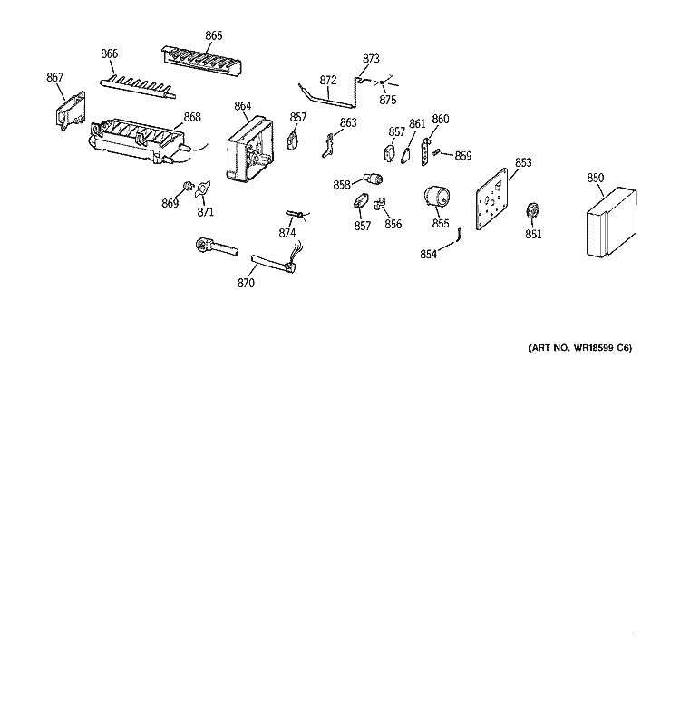 ICEMAKER WR30X03330 Diagram and Parts List for MSG20GWBKWW  General Electric Refrigerator