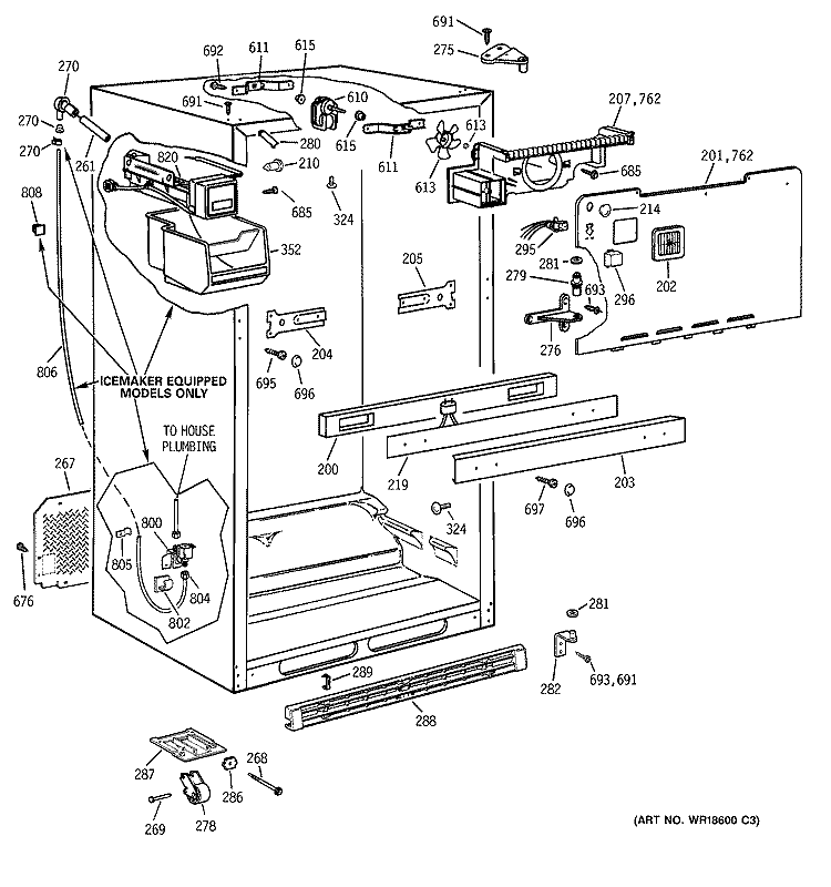 CABNET Diagram and Parts List for TBX21IABRRCC  General Electric Refrigerator