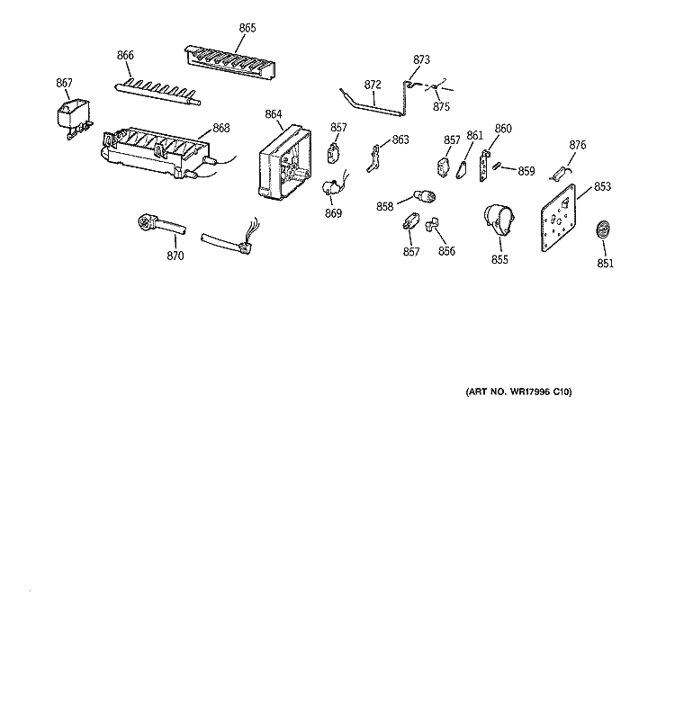 ICEMAKER Diagram and Parts List for TBI18JIDARWW  General Electric Refrigerator