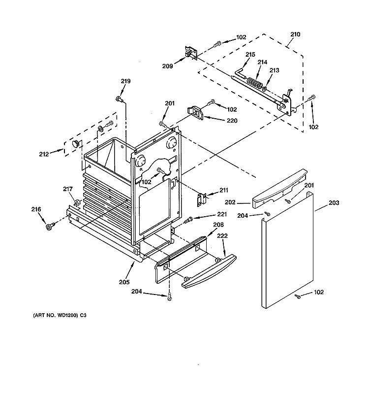CONTAINER PARTS Diagram and Parts List for GCG1520F0BB  General Electric Trash Compactor