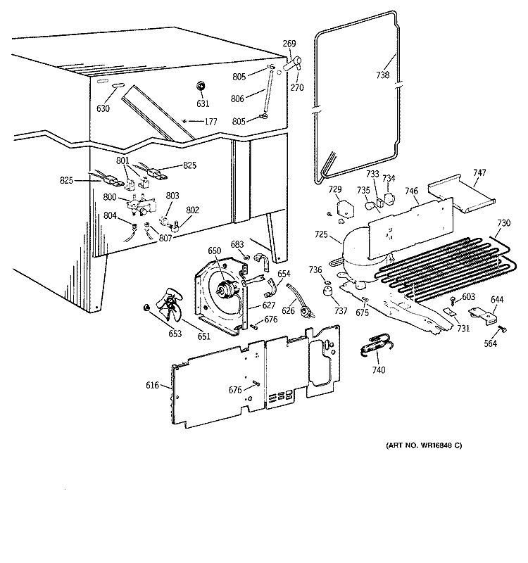UNIT PARTS Diagram and Parts List for CSX27CKC  Hotpoint Refrigerator
