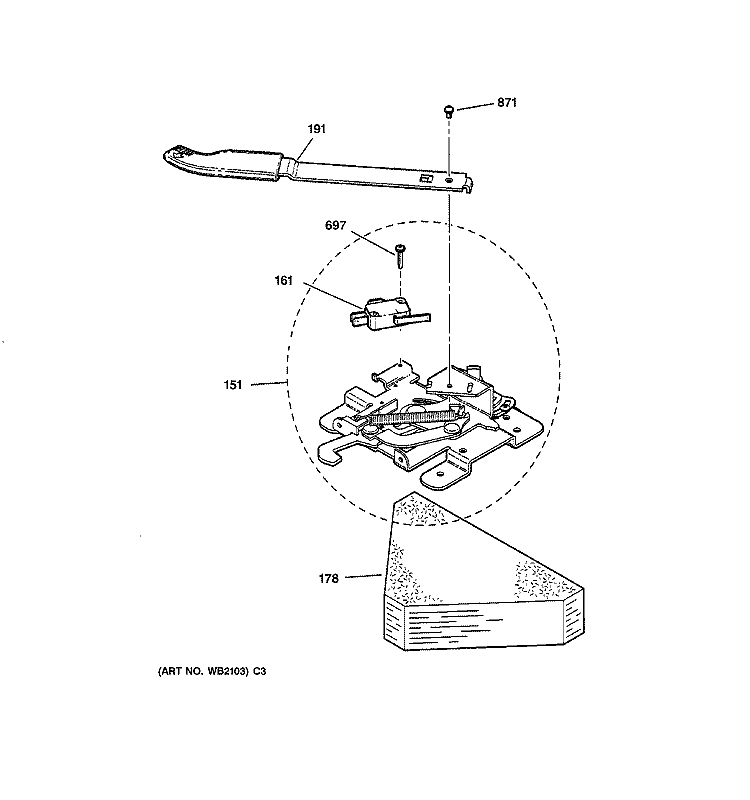 DOOR LOCK Diagram and Parts List for JBP70BC1AD  General Electric Range