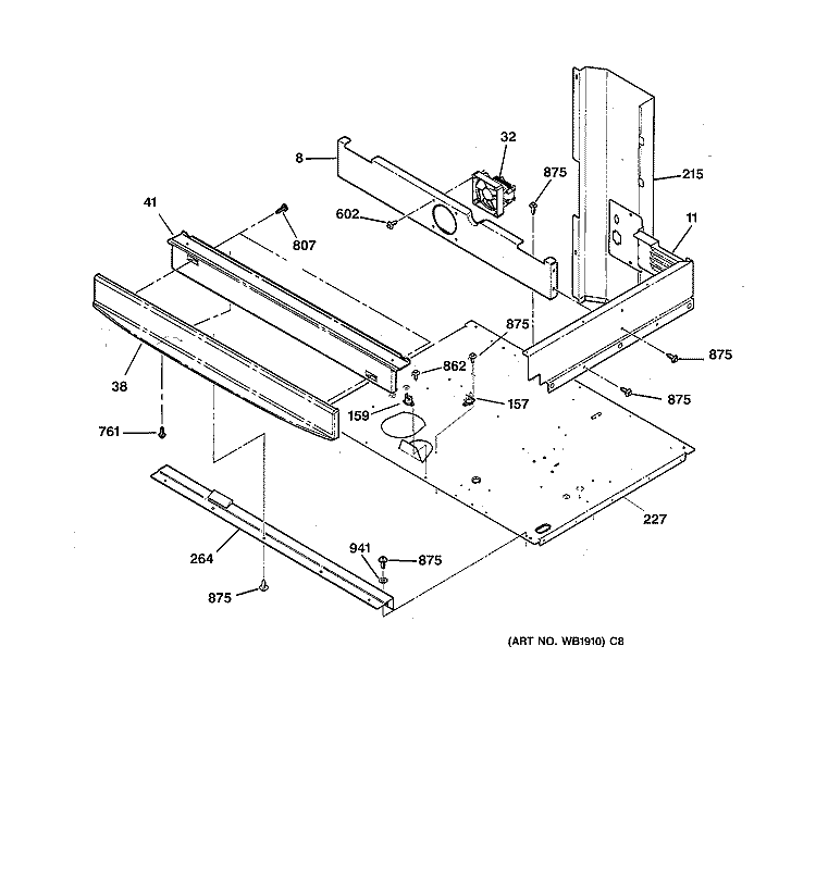 CENTER SPACER Diagram and Parts List for JT950CA3CC  General Electric Wall Oven