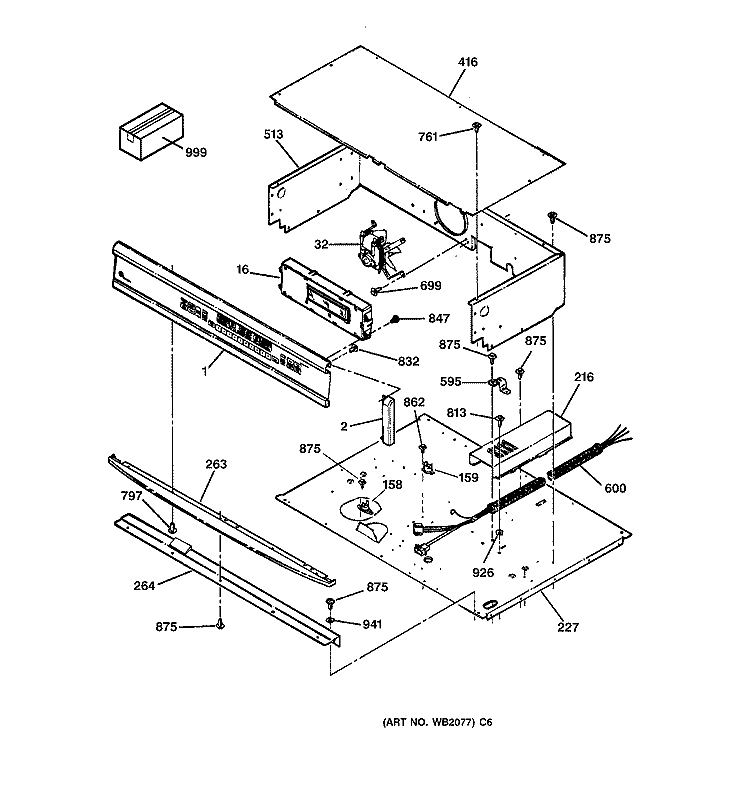 CONTROL PANEL Diagram and Parts List for ZET737WA3WW  General Electric Wall Oven