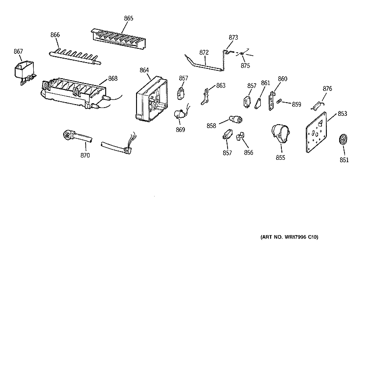 ICEMAKER WR30X0303 Diagram and Parts List for MTI18GIBURWW  General Electric Refrigerator