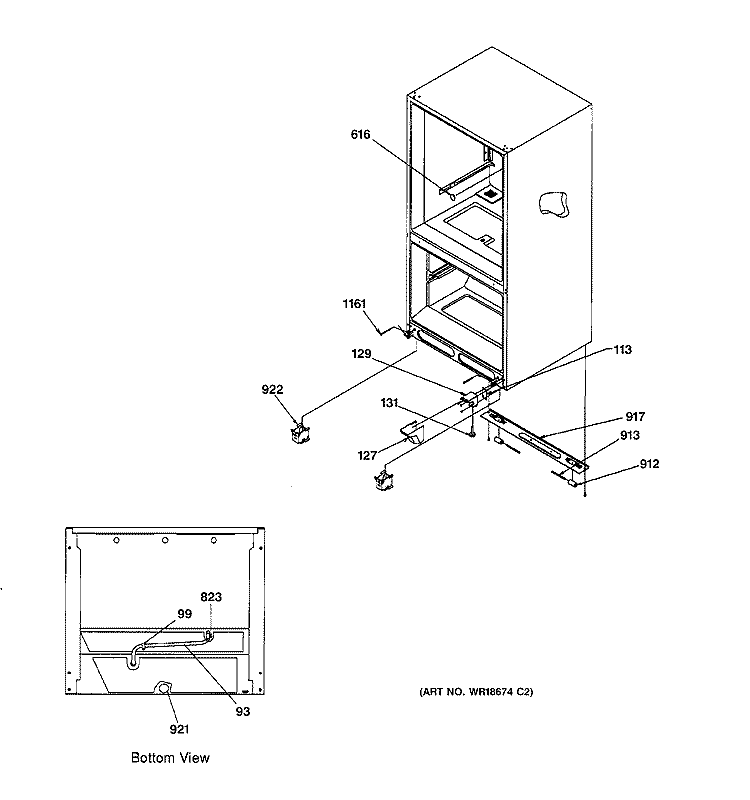 INSULATION & ROLLER ASSEMBLY Diagram and Parts List for TCX22PACCCC  General Electric Refrigerator