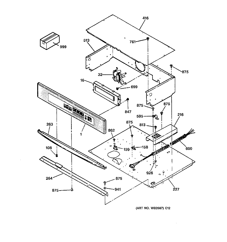 CONTROL PANEL Diagram and Parts List for JTP17SC1SS  General Electric Wall Oven