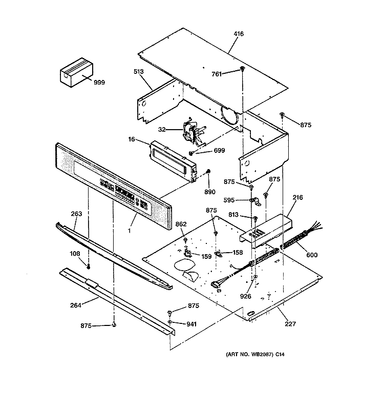 CONTROL PANEL Diagram and Parts List for JTP47SC1SS  General Electric Wall Oven