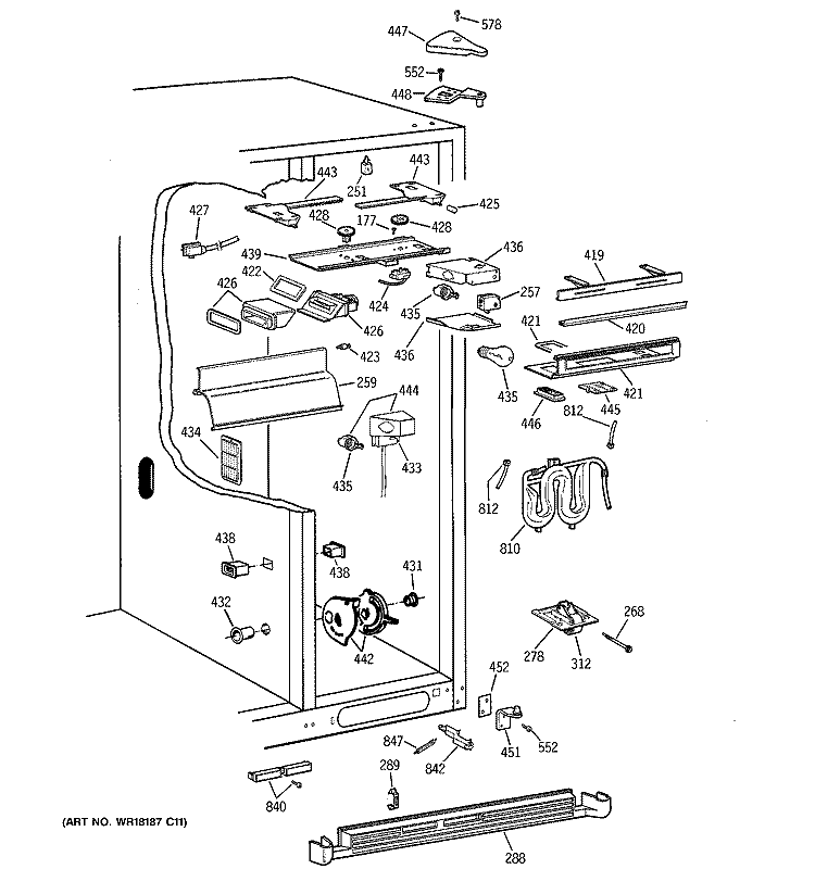 FREEZER DOOR Diagram and Parts List for CSK30DRBHAA  Hotpoint Refrigerator