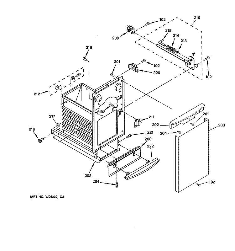 CONTAINER PARTS Diagram and Parts List for GCG1550F0CC  General Electric Trash Compactor
