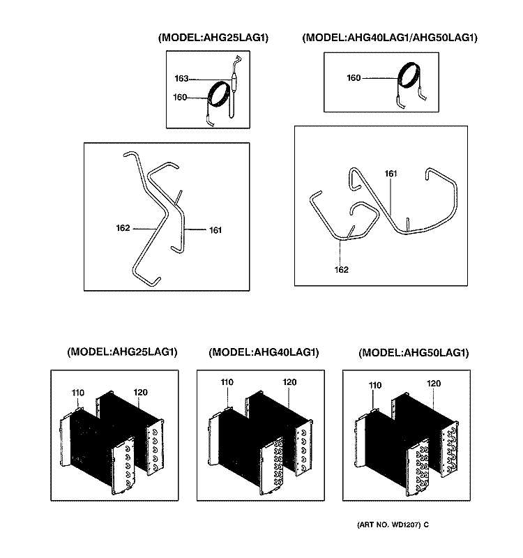 UNIT PARTS Diagram and Parts List for AHG50LAG2  General Electric Dehumidifier