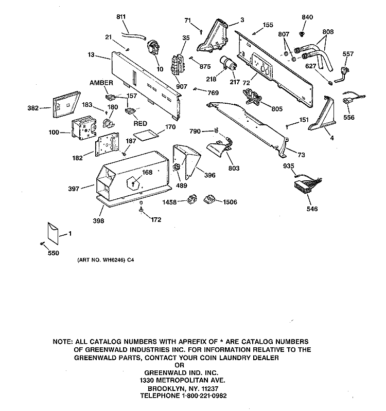 BACKSPLASH & COIN BOX ASSEMBLY Diagram and Parts List for WCCB1030Y2AC  General Electric Washer