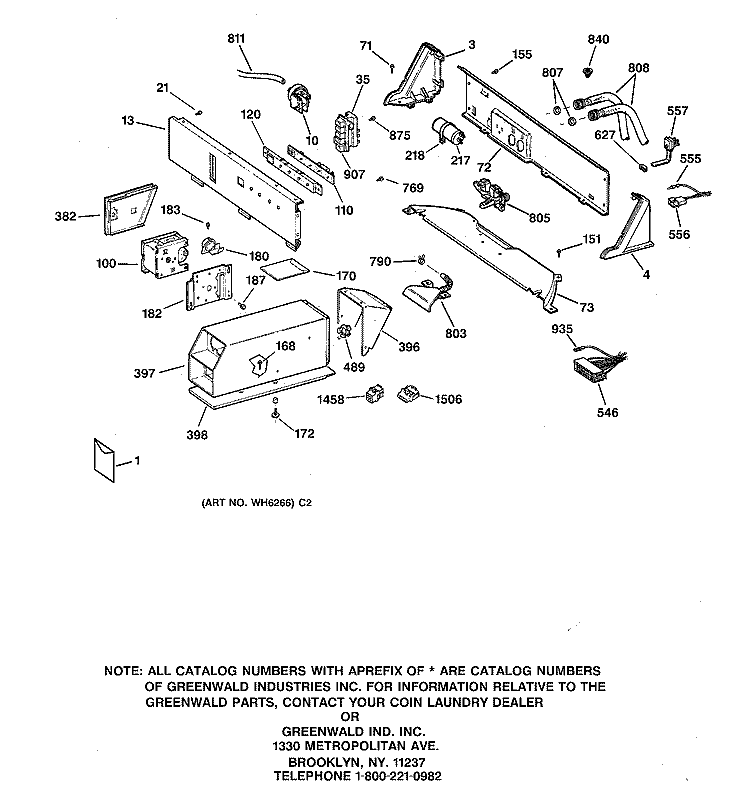 BACKSPLASH & COIN BOX ASSEMBLY Diagram and Parts List for WCCD1030Y2AC  General Electric Washer