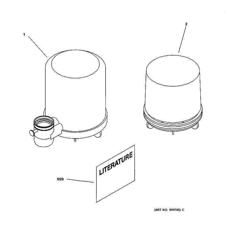 FAUCET MOUNT FILTRATION SYSTEM Diagram and Parts List for GXFM03C  General Electric Water Filter System