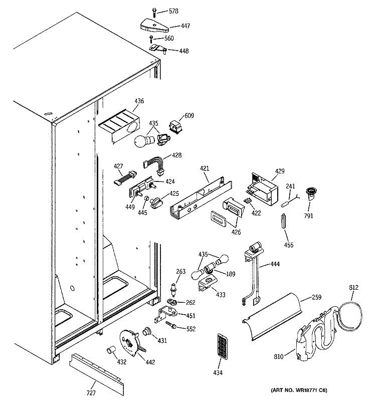 FRESH FOOD SECTION Diagram and Parts List for GSS22JEMACC  General Electric Refrigerator