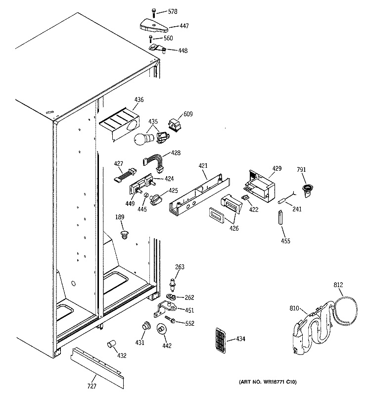 FRESH FOOD SECTION Diagram and Parts List for HSS22DDMAWH  Hotpoint Refrigerator