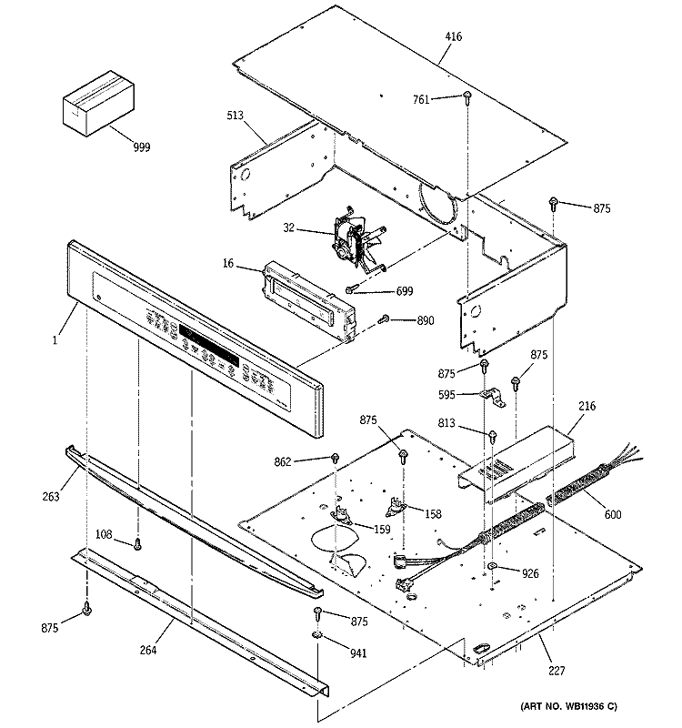 CONTROL PANEL Diagram and Parts List for JTP47SC2SS  General Electric Wall Oven