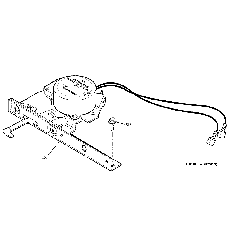 DOOR LOCK Diagram and Parts List for JTP47SC2SS  General Electric Wall Oven
