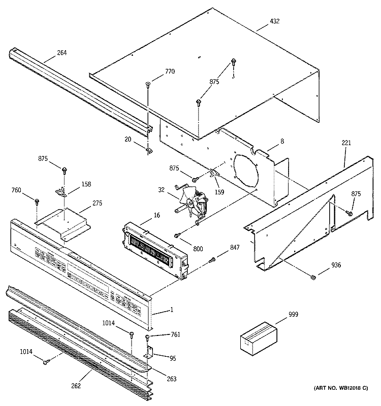 CONTROL PANEL Diagram and Parts List for ZEK757BA3BB  General Electric Wall Oven