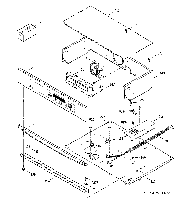 CONTROL PANEL Diagram and Parts List for JTP17SC2SS  General Electric Wall Oven