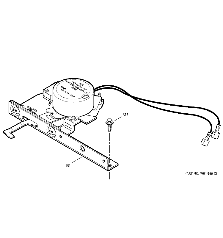 LOCK Diagram and Parts List for JDP46CD2CC  General Electric Range