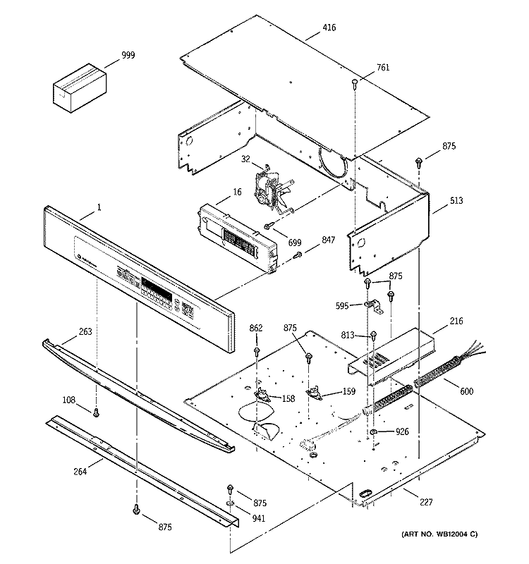 CONTROL PANEL Diagram and Parts List for JT910SA4SS  General Electric Wall Oven