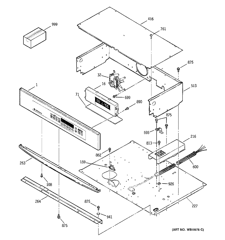 CONTROL PANEL Diagram and Parts List for JCT910SA4SS  General Electric Wall Oven