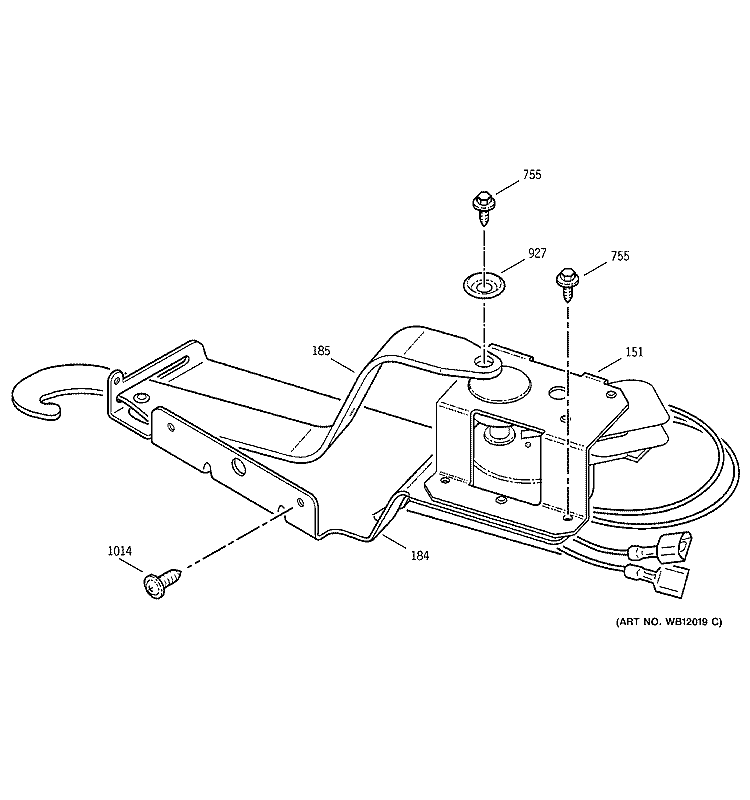 DOOR LOCK Diagram and Parts List for JK950AA3AA  General Electric Wall Oven