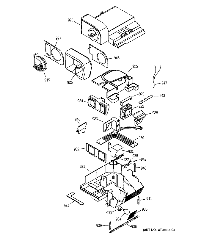 CUSTOM COOL Diagram and Parts List for PSI23NGMBBB  General Electric Refrigerator