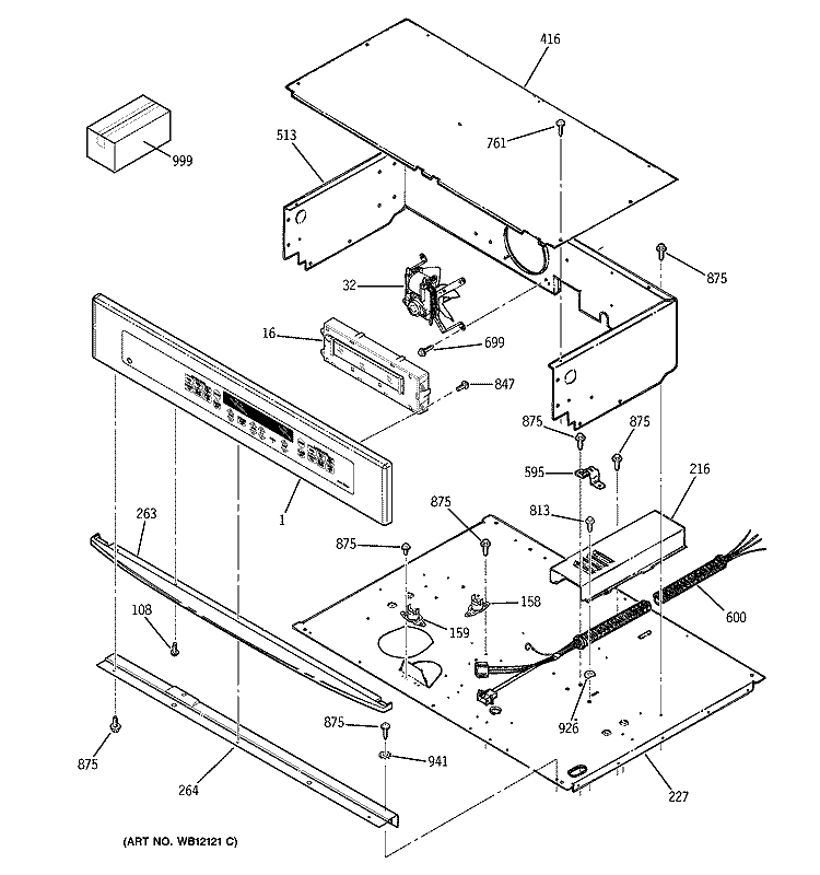 CONTROL PANEL Diagram and Parts List for JTP47SC3SS  General Electric Wall Oven