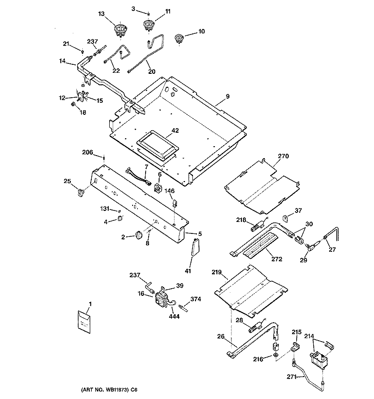 GAS & BURNER PARTS Diagram and Parts List for JGBP79CEB3CC  General Electric Range
