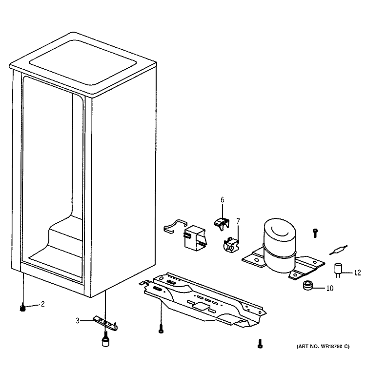UNIT PARTS Diagram and Parts List for SMR04DAMWW  General Electric Refrigerator