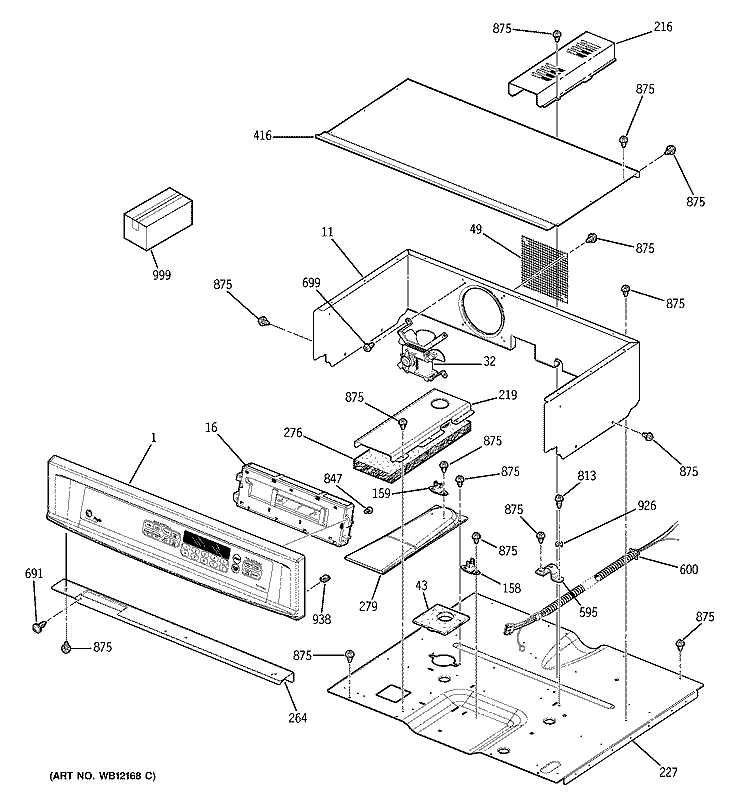 CONTROL PANEL Diagram and Parts List for JKP18WD1WW  General Electric Wall Oven