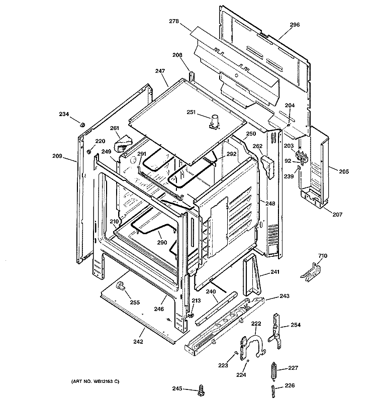 BODY PARTS Diagram and Parts List for RB525C2AD  Hotpoint Range