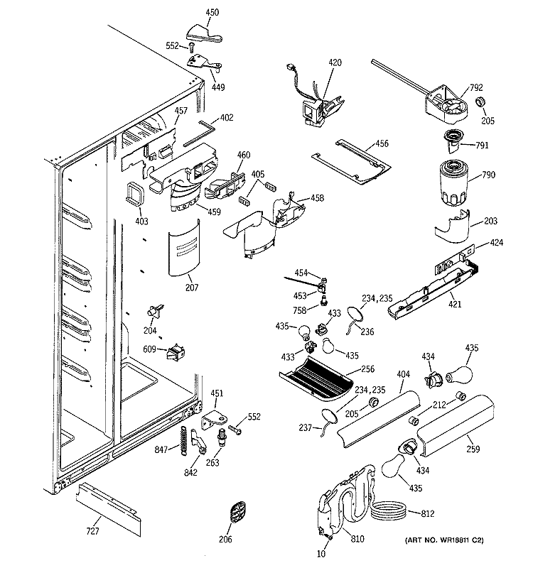 FRESH FOOD SECTION Diagram and Parts List for GSS25LSMABS  General Electric Refrigerator
