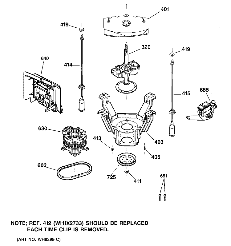 SUSPENSION, PUMP & DRIVE COMPONENTS Diagram and Parts List for WHSB9000B0WC  General Electric Washer
