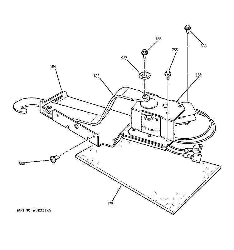 DOOR LOCK Diagram and Parts List for JSP26BD1CT  General Electric Range