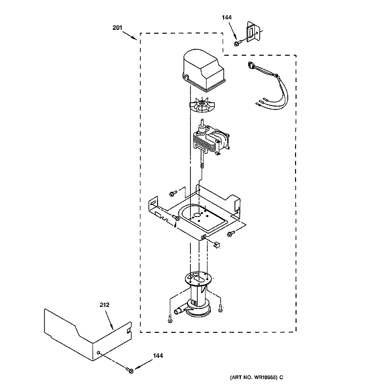 PUMP PARTS Diagram and Parts List for ZDI15CEBB  General Electric Ice Maker