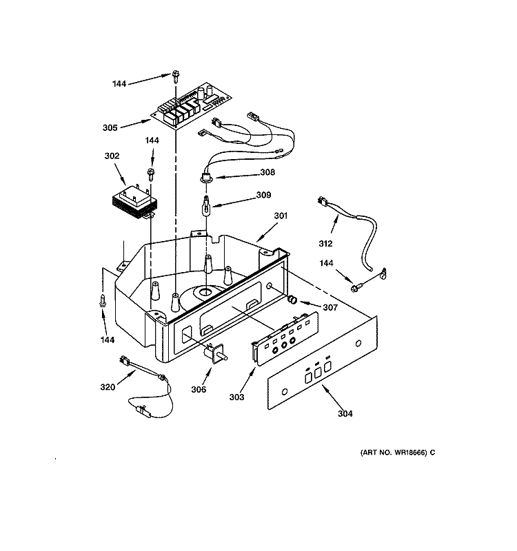 CONTROL PANEL PARTS Diagram and Parts List for ZDI15CEBB  General Electric Ice Maker