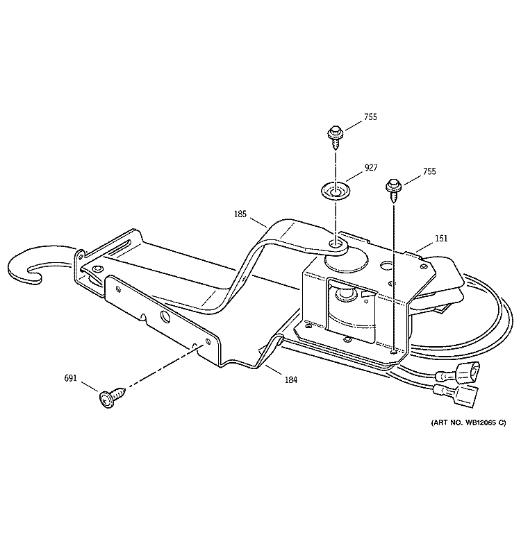 DOOR LOCK Diagram and Parts List for JRP15BW5BB  General Electric Wall Oven
