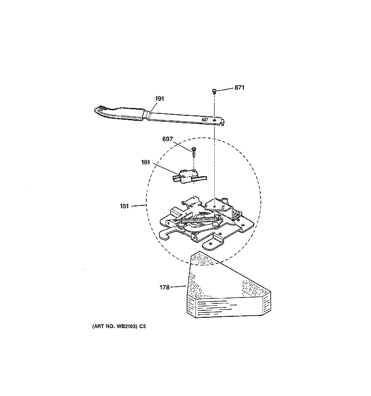 DOOR LOCK Diagram and Parts List for JBP65BC4AD  General Electric Range