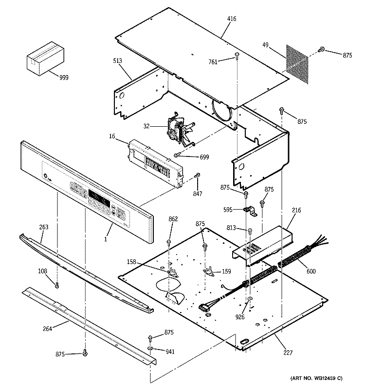 CONTROL PANEL Diagram and Parts List for JTP18SXD1SS  General Electric Wall Oven