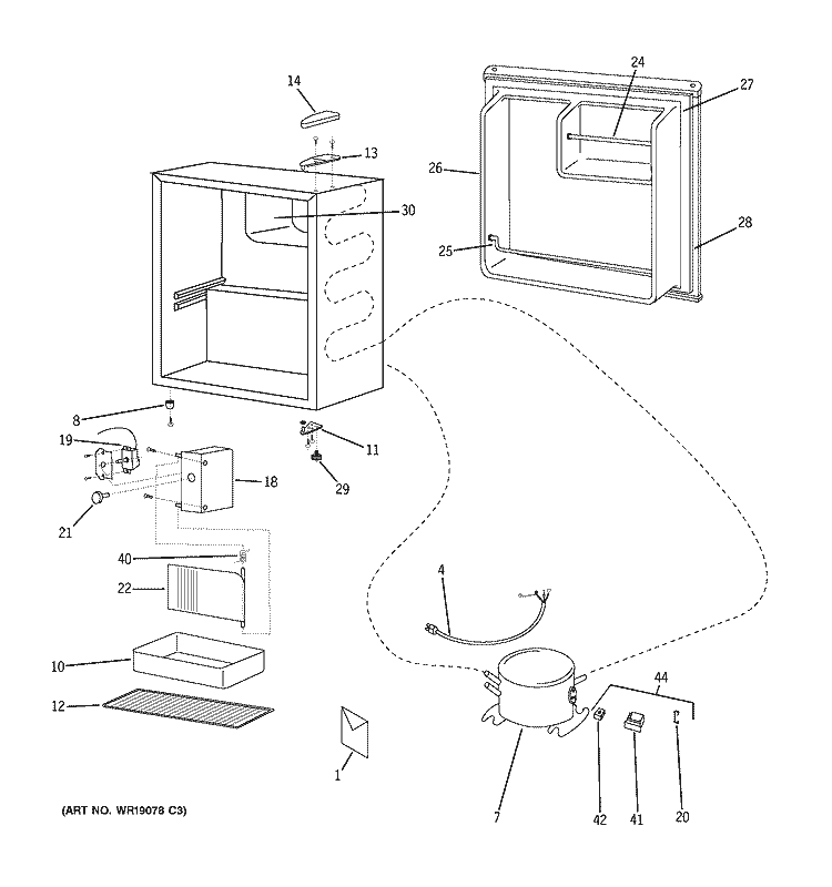 REFRIGERATOR Diagram and Parts List for GMR02BANABB  General Electric Refrigerator