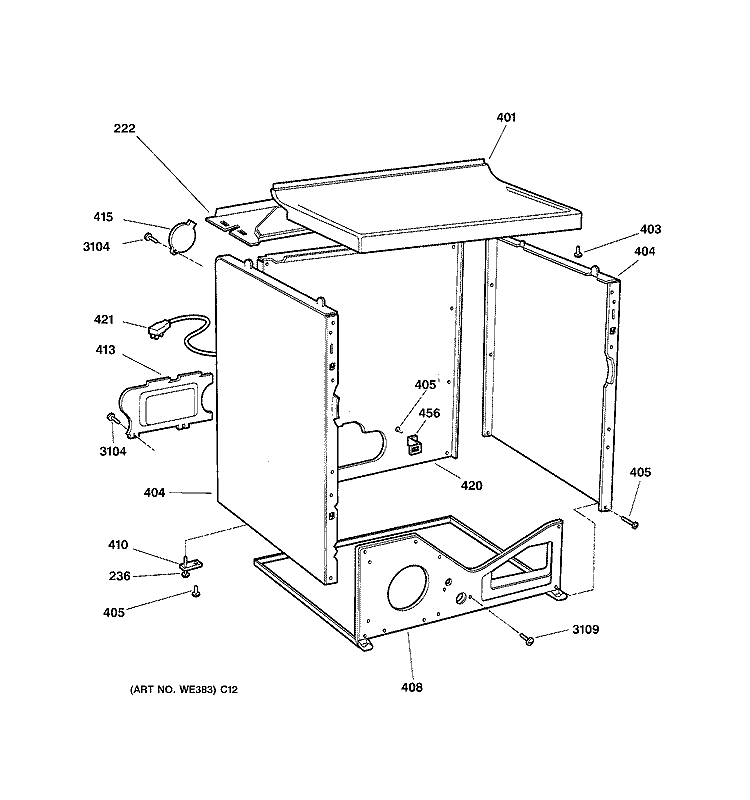 CABINET Diagram and Parts List for NKXR473GT5WW  Hotpoint Dryer