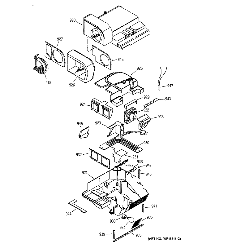 CUSTOM COOL Diagram and Parts List for PSI23SGMBFBS  General Electric Refrigerator