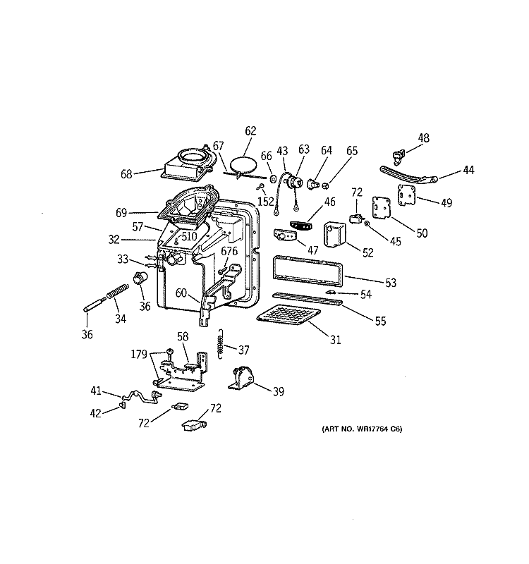 DISPENSER Diagram and Parts List for TBX25PCSLRBB  General Electric Refrigerator