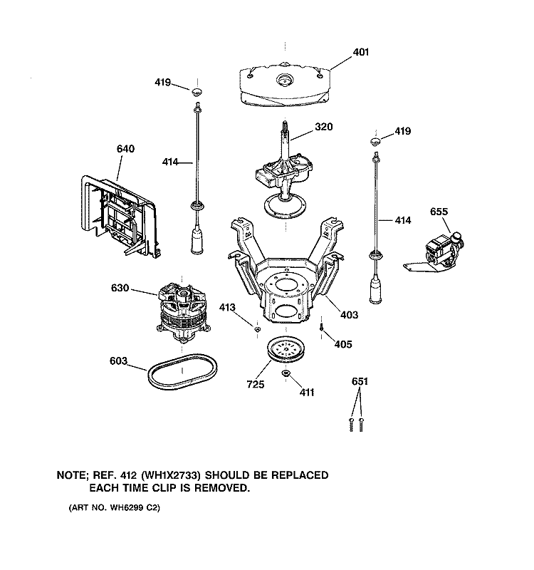 SUSPENSION, PUMP & DRIVE COMPONENTS Diagram and Parts List for WPSB9080B0CC  General Electric Washer
